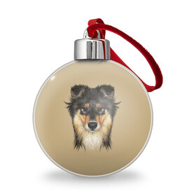 Ёлочный шар с принтом Sheltie , Пластик | Диаметр: 77 мм | animal | black | breed | brown | cute | dog | drawing | eyes | kind | look | muzzle | portrait | red | взгляд | глаза | добрый | животное | коричневый | милый | пёс | порода | портрет | рисунок | рыжий | собака | черный | шелти