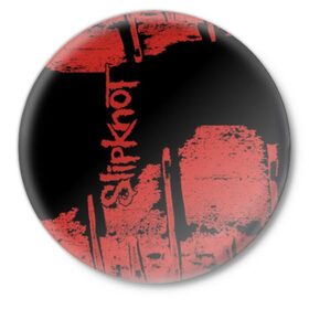 Значок с принтом Slipknot ,  металл | круглая форма, металлическая застежка в виде булавки | band | corey taylor | jim root | metal | mick thomson | music | official | альтернативный | глэм | готик | гранж | метал | музыка | пост | рок | хард