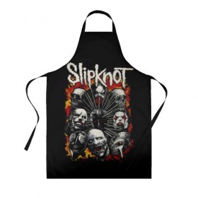 Фартук 3D с принтом Slipknot , 100% полиэстер | общий размер — 65 х 85 см, ширина нагрудника — 26 см, горловина — 53 см, длина завязок — 54 см, общий обхват в поясе — 173 см. Принт на завязках и на горловине наносится с двух сторон, на основной части фартука — только с внешней стороны | band | corey taylor | jim root | metal | mick thomson | music | official | альтернативный | глэм | готик | гранж | метал | музыка | пост | рок | хард