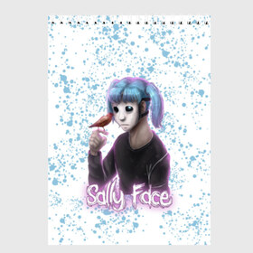 Скетчбук с принтом Sally Face , 100% бумага
 | 48 листов, плотность листов — 100 г/м2, плотность картонной обложки — 250 г/м2. Листы скреплены сверху удобной пружинной спиралью | game | horror | larry | logo | mask | new | sally face | sf | ангел | боке | волосы | гизмо | девид | девочка | игра | казнь | ларри | лицемер | логотип | мальчик | маска | мрачная | на лице | надпись | призраки | розовый