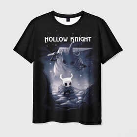Мужская футболка 3D с принтом Hollow Knight , 100% полиэфир | прямой крой, круглый вырез горловины, длина до линии бедер | 