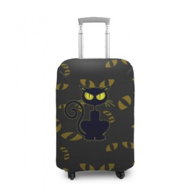 Чехол для чемодана 3D с принтом Смотрящий кот , 86% полиэфир, 14% спандекс | двустороннее нанесение принта, прорези для ручек и колес | 3d | абстракция | анимация | глаза | желтые | смотрящий  кот | черный