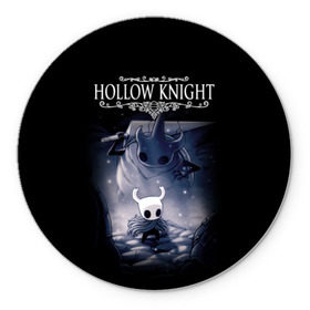 Коврик для мышки круглый с принтом Hollow Knight , резина и полиэстер | круглая форма, изображение наносится на всю лицевую часть | hallownest | hollow knight | the knight | игры | компьютерная игра | реймер | рыцарь