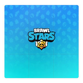 Магнитный плакат 3Х3 с принтом Brawl Stars. , Полимерный материал с магнитным слоем | 9 деталей размером 9*9 см | Тематика изображения на принте: 3d | blue | brawl stars | moba | pattern | абстракция | бравл старс | геометрия | жанр | игра | лого | логотип | надпись | паттерн | синий | текстура