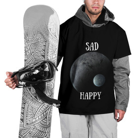 Накидка на куртку 3D с принтом Sad Happy , 100% полиэстер |  | jesus | rap | грустный | джизус | джизус возрождение | джизус рэпер | джизус ты ювелир | мерч | музыка | реп | рэп | счастливый