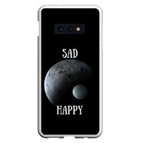 Чехол для Samsung S10E с принтом Sad Happy , Силикон | Область печати: задняя сторона чехла, без боковых панелей | Тематика изображения на принте: jesus | rap | грустный | джизус | джизус возрождение | джизус рэпер | джизус ты ювелир | мерч | музыка | реп | рэп | счастливый