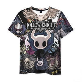 Мужская футболка 3D с принтом Hollow Knight , 100% полиэфир | прямой крой, круглый вырез горловины, длина до линии бедер | hallownest | hollow knight | the knight | игры | компьютерная игра | реймер | рыцарь