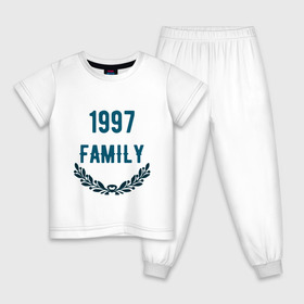 Детская пижама хлопок с принтом Family , 100% хлопок |  брюки и футболка прямого кроя, без карманов, на брюках мягкая резинка на поясе и по низу штанин
 | 1997 | 1997 family | family | jesus | rap | грустный | джизус | джизус возрождение | джизус рэпер | джизус ты ювелир | мерч | музыка | реп | рэп | семья | счастливый