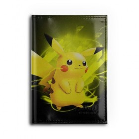 Обложка для автодокументов с принтом Pikachu Pika Pika , натуральная кожа |  размер 19,9*13 см; внутри 4 больших “конверта” для документов и один маленький отдел — туда идеально встанут права | pika | pikachu | аниме | детская | детям | игры | молния | мышка | мышь | пика | пикачу | покемон | покемоны