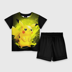 Детский костюм с шортами 3D с принтом Pikachu Pika Pika ,  |  | pika | pikachu | аниме | детская | детям | игры | молния | мышка | мышь | пика | пикачу | покемон | покемоны