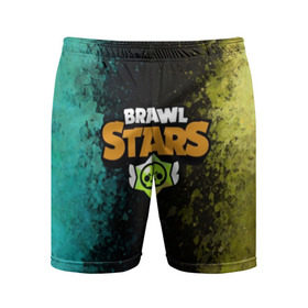 Мужские шорты спортивные с принтом Brawl Stars. ,  |  | 3d | brawl stars | moba | бравл старс | жанр | игра | краска | лого | логотип | надпись | пятна | разводы | текстура