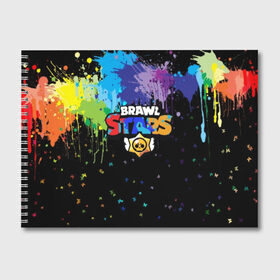 Альбом для рисования с принтом Brawl Stars , 100% бумага
 | матовая бумага, плотность 200 мг. | 3d | brawl stars | moba | абстракция | бабочки | бравл старс | геометрия | жанр | игра | краска | лого | логотип | надпись | текстура