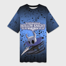 Платье-футболка 3D с принтом Hollow Knight ,  |  | game | hollow knight | hollow knight godmaster | hollow knight map | hollow knight ps4 | silksong | зот могучий | игра | карта | королевство | метроидвания | полый король | приключения букашек | халлоунест | холлоу кнайт | эмилития