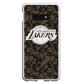 Чехол для Samsung S10E с принтом Los Angeles Lakers Camo , Силикон | Область печати: задняя сторона чехла, без боковых панелей | camo | lakers | los angeles lakers | nba | баскетбол | камуфляж | лос анджелес лейкерс | нба | спорт | хаки