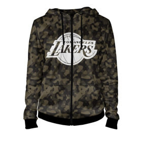 Женская толстовка 3D на молнии с принтом Los Angeles Lakers Camo , 100% полиэстер | длина до линии бедра, манжеты и пояс оформлены мягкой тканевой резинкой, двухслойный капюшон со шнурком для регулировки, спереди молния, по бокам два кармана | camo | lakers | los angeles lakers | nba | баскетбол | камуфляж | лос анджелес лейкерс | нба | спорт | хаки