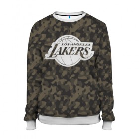 Женский свитшот 3D с принтом Los Angeles Lakers Camo , 100% полиэстер с мягким внутренним слоем | круглый вырез горловины, мягкая резинка на манжетах и поясе, свободная посадка по фигуре | camo | lakers | los angeles lakers | nba | баскетбол | камуфляж | лос анджелес лейкерс | нба | спорт | хаки