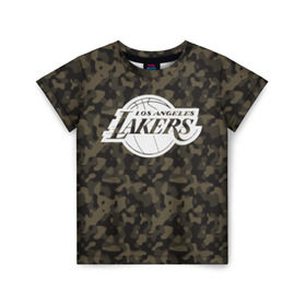 Детская футболка 3D с принтом Los Angeles Lakers Camo , 100% гипоаллергенный полиэфир | прямой крой, круглый вырез горловины, длина до линии бедер, чуть спущенное плечо, ткань немного тянется | Тематика изображения на принте: camo | lakers | los angeles lakers | nba | баскетбол | камуфляж | лос анджелес лейкерс | нба | спорт | хаки