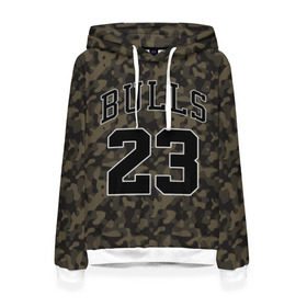 Женская толстовка 3D с принтом Chicago Bulls 23 Camo , 100% полиэстер  | двухслойный капюшон со шнурком для регулировки, мягкие манжеты на рукавах и по низу толстовки, спереди карман-кенгуру с мягким внутренним слоем. | bulls | camo | chicago | chicago bulls | nba | баскетбол | буллз | камуфляж | нба | спорт | хаки | чикаго | чикаго буллз