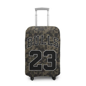 Чехол для чемодана 3D с принтом Chicago Bulls 23 Camo , 86% полиэфир, 14% спандекс | двустороннее нанесение принта, прорези для ручек и колес | bulls | camo | chicago | chicago bulls | nba | баскетбол | буллз | камуфляж | нба | спорт | хаки | чикаго | чикаго буллз