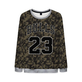 Мужской свитшот 3D с принтом Chicago Bulls 23 Camo , 100% полиэстер с мягким внутренним слоем | круглый вырез горловины, мягкая резинка на манжетах и поясе, свободная посадка по фигуре | bulls | camo | chicago | chicago bulls | nba | баскетбол | буллз | камуфляж | нба | спорт | хаки | чикаго | чикаго буллз