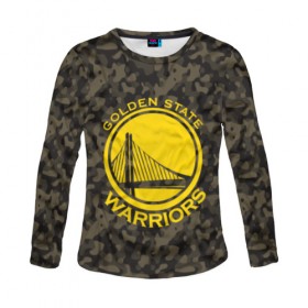 Женский лонгслив 3D с принтом Golden State Warriors camo , 100% полиэстер | длинные рукава, круглый вырез горловины, полуприлегающий силуэт | golden state | golden state warriors | nba | warriors | баскетбол | голден стэйт | голден стэйт уорриорз | камуфляж | нба | спорт | уорриорз camo | хаки