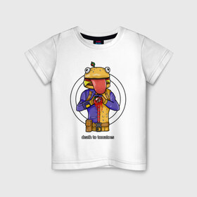 Детская футболка хлопок с принтом Durr Burger , 100% хлопок | круглый вырез горловины, полуприлегающий силуэт, длина до линии бедер | battle | burger | durr | fort | fortnite | royale | битва | бургер | бургермен | бургермэн | королевская | форт | фортнайт