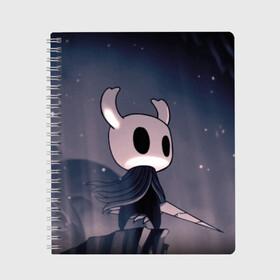 Тетрадь с принтом Рыцарь - HOLLOW KNIGHT , 100% бумага | 48 листов, плотность листов — 60 г/м2, плотность картонной обложки — 250 г/м2. Листы скреплены сбоку удобной пружинной спиралью. Уголки страниц и обложки скругленные. Цвет линий — светло-серый
 | game | games | ghosts | godmaster | hollow | hornet | knight | metroidvania | silksong | zote | гримм | зот | игра | игры | квиррел | найт | песня | полый | призраки | пустой | рыцарь | силксонг | холлоу | хорнет | шелк