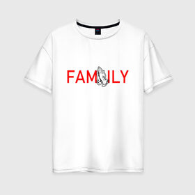 Женская футболка хлопок Oversize с принтом ЕГОР КРИД FAMILY , 100% хлопок | свободный крой, круглый ворот, спущенный рукав, длина до линии бедер
 | ek | ek team | family | music | rap | team | егор крид | крид | музыка | реп