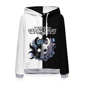 Женская толстовка 3D с принтом Hollow Knight (Black & White) , 100% полиэстер  | двухслойный капюшон со шнурком для регулировки, мягкие манжеты на рукавах и по низу толстовки, спереди карман-кенгуру с мягким внутренним слоем. | Тематика изображения на принте: game | hollow knight | hollow knight godmaster | hollow knight map | hollow knight ps4 | silksong | белый | зот могучий | игра | карта | королевство | метроидвания | полый король | приключения букашек | халлоунест | холлоу кнайт | черный