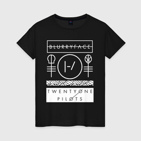 Женская футболка хлопок с принтом TWENTY ONE PILOTS (TOP) , 100% хлопок | прямой крой, круглый вырез горловины, длина до линии бедер, слегка спущенное плечо | 21 pilots | 21p | bandito | blurryface | chlorine | joshua | music | ned | rock | top | trench | twenty one pilots | tyler | бандито | группа | музыка | нэд | рок | тренч