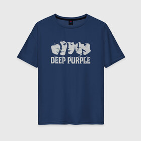 Женская футболка хлопок Oversize с принтом Deep Purple , 100% хлопок | свободный крой, круглый ворот, спущенный рукав, длина до линии бедер
 | британская | джон лорд | иэн пейс | крис кёртис | ричи блэкмор | рок группа | хард рок