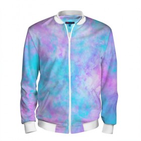 Мужской бомбер 3D с принтом Мрамор Tie Dye , 100% полиэстер | застегивается на молнию, по бокам два кармана без застежек, по низу бомбера и на воротнике - эластичная резинка | tie dye | летняя футболка | розовый | синий | тай дай | фиолетовый | яркая футболка