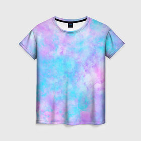 Женская футболка 3D с принтом Мрамор Tie Dye , 100% полиэфир ( синтетическое хлопкоподобное полотно) | прямой крой, круглый вырез горловины, длина до линии бедер | tie dye | летняя футболка | розовый | синий | тай дай | фиолетовый | яркая футболка
