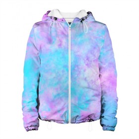 Женская куртка 3D с принтом Мрамор Tie Dye , ткань верха — 100% полиэстер, подклад — флис | прямой крой, подол и капюшон оформлены резинкой с фиксаторами, два кармана без застежек по бокам, один большой потайной карман на груди. Карман на груди застегивается на липучку | tie dye | летняя футболка | розовый | синий | тай дай | фиолетовый | яркая футболка