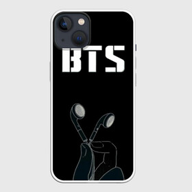 Чехол для iPhone 13 с принтом BTS(наушники в руке) ,  |  | bangtan boys | beyond the scene | bts | бтс | группа | музыка | песни | южнокорейский бойбенд