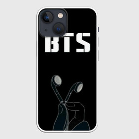 Чехол для iPhone 13 mini с принтом BTS(наушники в руке) ,  |  | bangtan boys | beyond the scene | bts | бтс | группа | музыка | песни | южнокорейский бойбенд