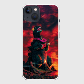 Чехол для iPhone 13 с принтом Укулеле ,  |  | Тематика изображения на принте: godzilla | king of the monsters | годзила | годзилла 2 | король монстров