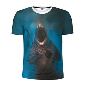 Мужская футболка 3D спортивная с принтом Blue , 100% полиэстер с улучшенными характеристиками | приталенный силуэт, круглая горловина, широкие плечи, сужается к линии бедра | Тематика изображения на принте: godzilla | king of the monsters | годзила | годзилла 2 | король монстров