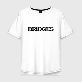 Мужская футболка хлопок Oversize с принтом BRIDGES , 100% хлопок | свободный крой, круглый ворот, “спинка” длиннее передней части | bridges | death stranding | fragile express | games | kojima | kojima productions | logo | ludens | игры | кодзима | лого | люденс