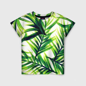 Детская футболка 3D с принтом Лист Пальмы , 100% гипоаллергенный полиэфир | прямой крой, круглый вырез горловины, длина до линии бедер, чуть спущенное плечо, ткань немного тянется | 2019 | 2020 | summer | в отпуск | весна | гаваи | гавайи | гавайская | для отпуска | лето | листья | море | настроение | осень | отдых | отпуск | пальма | пальмы | пляж | пляжная | путешественник | цветочки | цветы