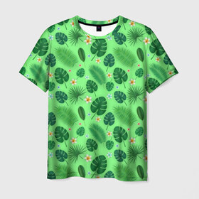 Мужская футболка 3D с принтом Tropic , 100% полиэфир | прямой крой, круглый вырез горловины, длина до линии бедер | 2020 | абстракция | в отпуск | весна | гаваи | гавайи | гавайская | для отпуска | лето | листья | море | настроение | орнамент | осень | отдых | отпуск | пальма | паттерн | пляж | путешественник | цветочки