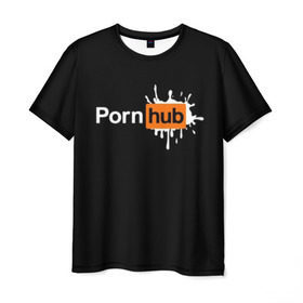Мужская футболка 3D с принтом PORN HUB , 100% полиэфир | прямой крой, круглый вырез горловины, длина до линии бедер | Тематика изображения на принте: логотип | пошлое