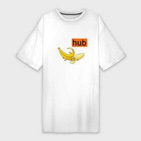 Платье-футболка хлопок с принтом PORN HUB ,  |  | банан | бананы | логотип | пошлое