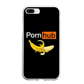 Чехол для iPhone 7Plus/8 Plus матовый с принтом PORN HUB , Силикон | Область печати: задняя сторона чехла, без боковых панелей | банан | бананы | логотип | пошлое