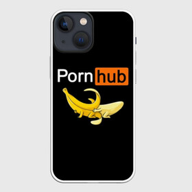 Чехол для iPhone 13 mini с принтом PORN HUB ,  |  | банан | бананы | логотип | пошлое