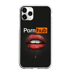 Чехол для iPhone 11 Pro матовый с принтом PORN HUB , Силикон |  | Тематика изображения на принте: губы | логотип | пошлое