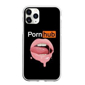 Чехол для iPhone 11 Pro матовый с принтом PORN HUB , Силикон |  | Тематика изображения на принте: губы | логотип | пошлое