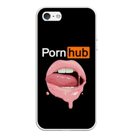 Чехол для iPhone 5/5S матовый с принтом PORN HUB , Силикон | Область печати: задняя сторона чехла, без боковых панелей | губы | логотип | пошлое