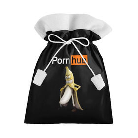 Подарочный 3D мешок с принтом PORN HUB , 100% полиэстер | Размер: 29*39 см | Тематика изображения на принте: банан | логотип | пошлое