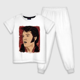 Детская пижама хлопок с принтом Элвис Пресли , 100% хлопок |  брюки и футболка прямого кроя, без карманов, на брюках мягкая резинка на поясе и по низу штанин
 | американский. певец. актёр. король рок н ролл